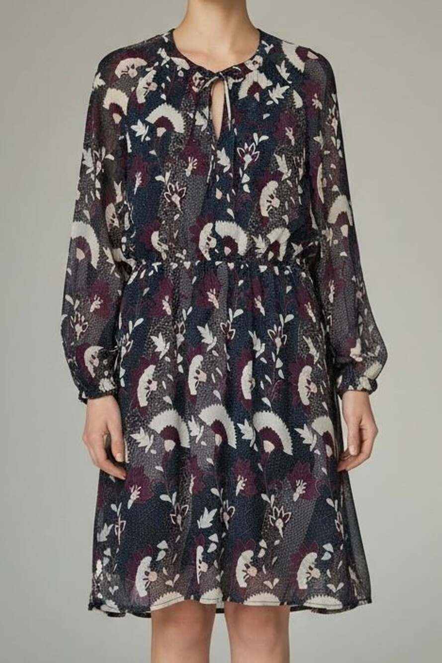 Lucky Brand Women's Floral Long Sleeve Keyhole Midi Dress Size XL